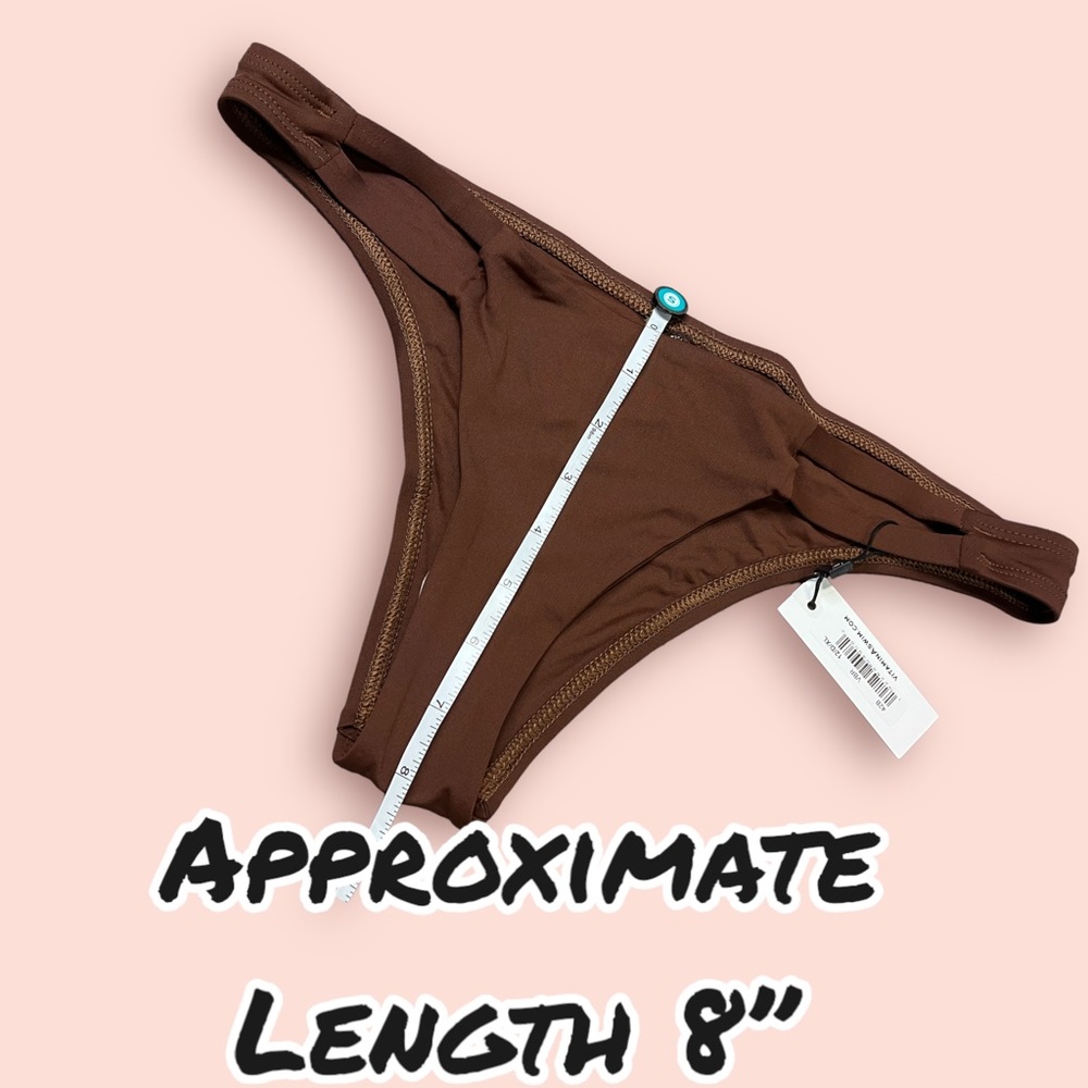 NWT Vitamin A double side strap bikini bottoms in chocolate brown. Size 12 👙 - Picture 6 of 7